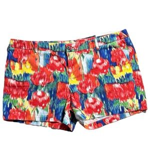 Merona Womens Size 18 Floral Shorts Dopamine Artcore Resortcore Vacation
